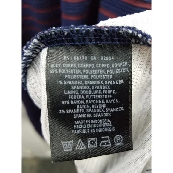 Maeve by Anthropologie Navy Burgundy Stretch Dress Pockets Size 2 EUC - Picture 5 of 9